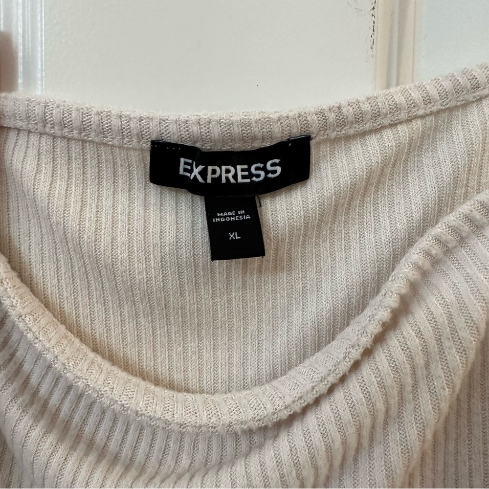 XL Express Cream Ribbed Tank - Picture 2 of 7